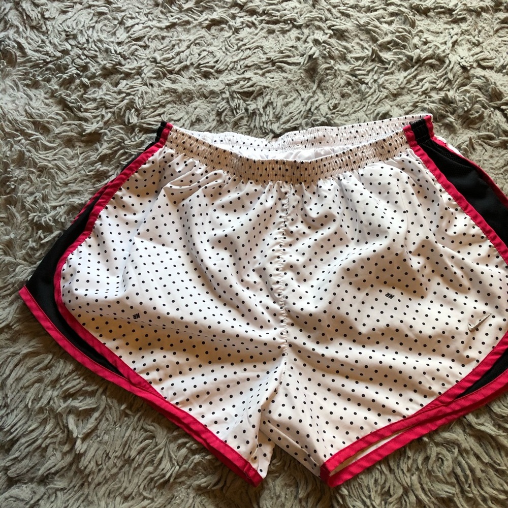 Nike Dri Fit Polka Dot Shorts White Black Large